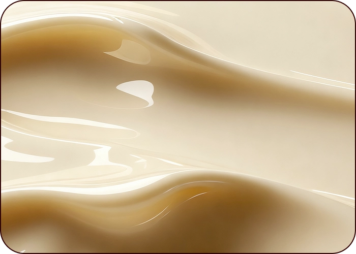 Macro shot of the creamy texture of ILLU Repair Serum, highlighting its luxurious, nourishing consistency for overnight renewal.